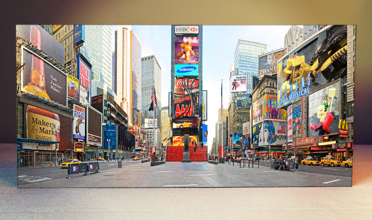 Striking Backdrops: Times Square