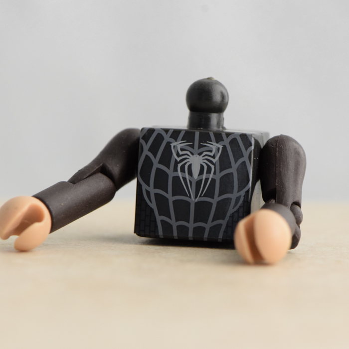 Umasked Black-Suited Spider-Man Torso and Arms (Marvel Wave 17)