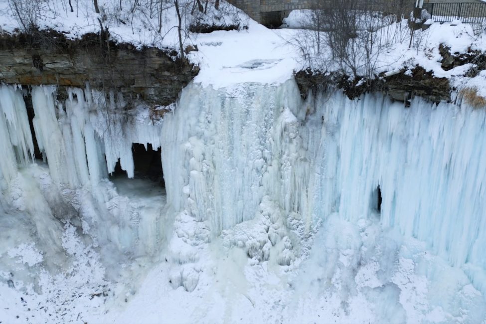 Frozen Minnehaha Falls Waterfall