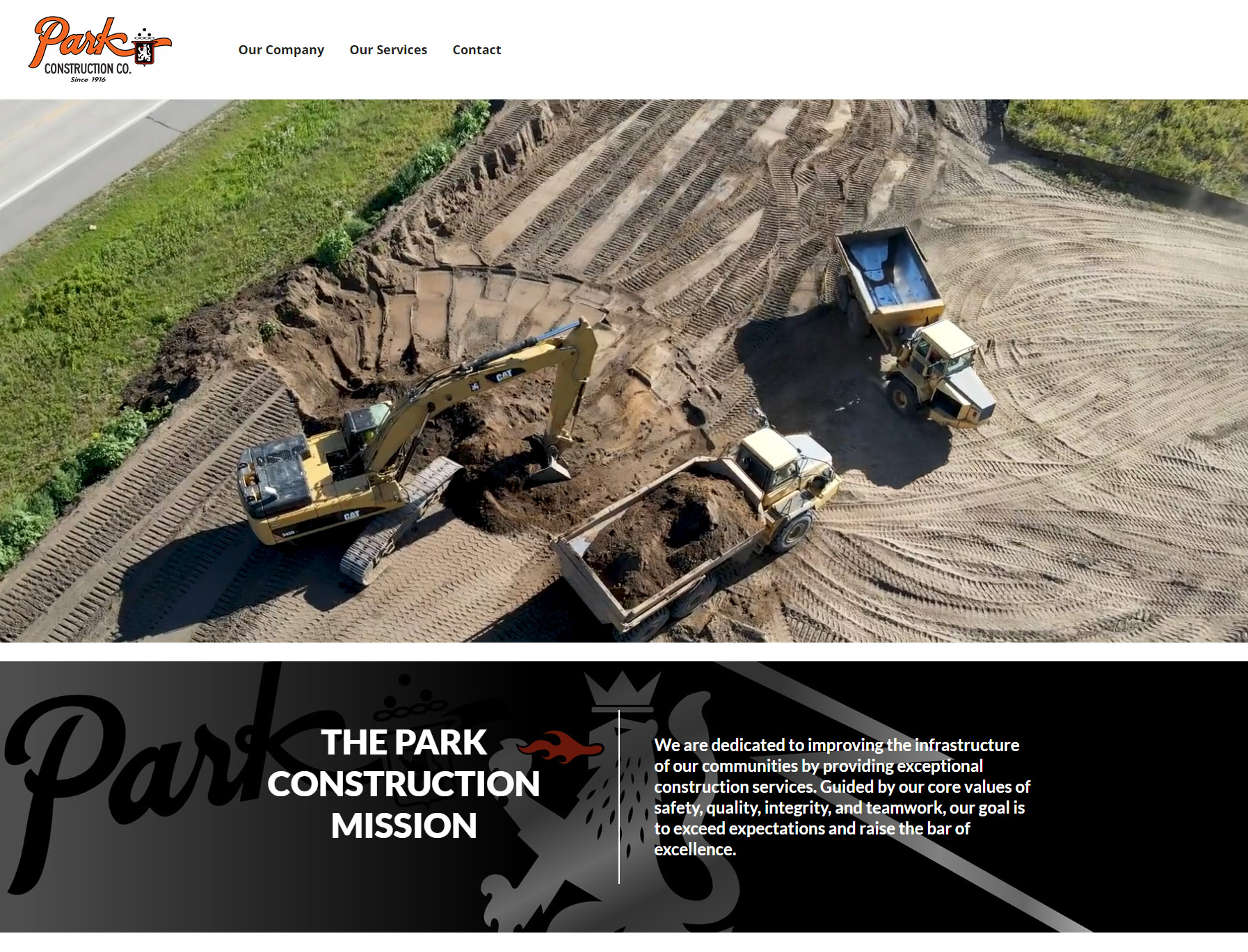 Park Construction Website Design by Moving Tree Media